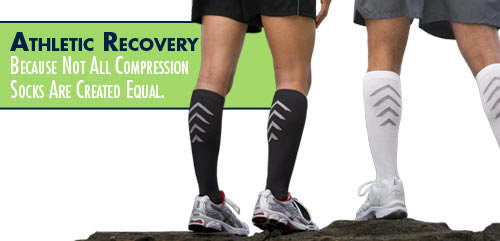 black athletic recovery socks left