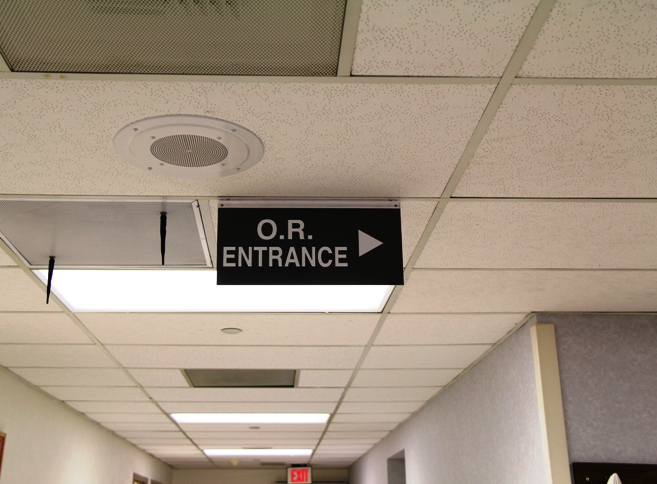 Sign that says Operating Room, at DMC modesto